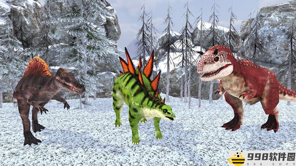 野生恐龙冬季丛林3D